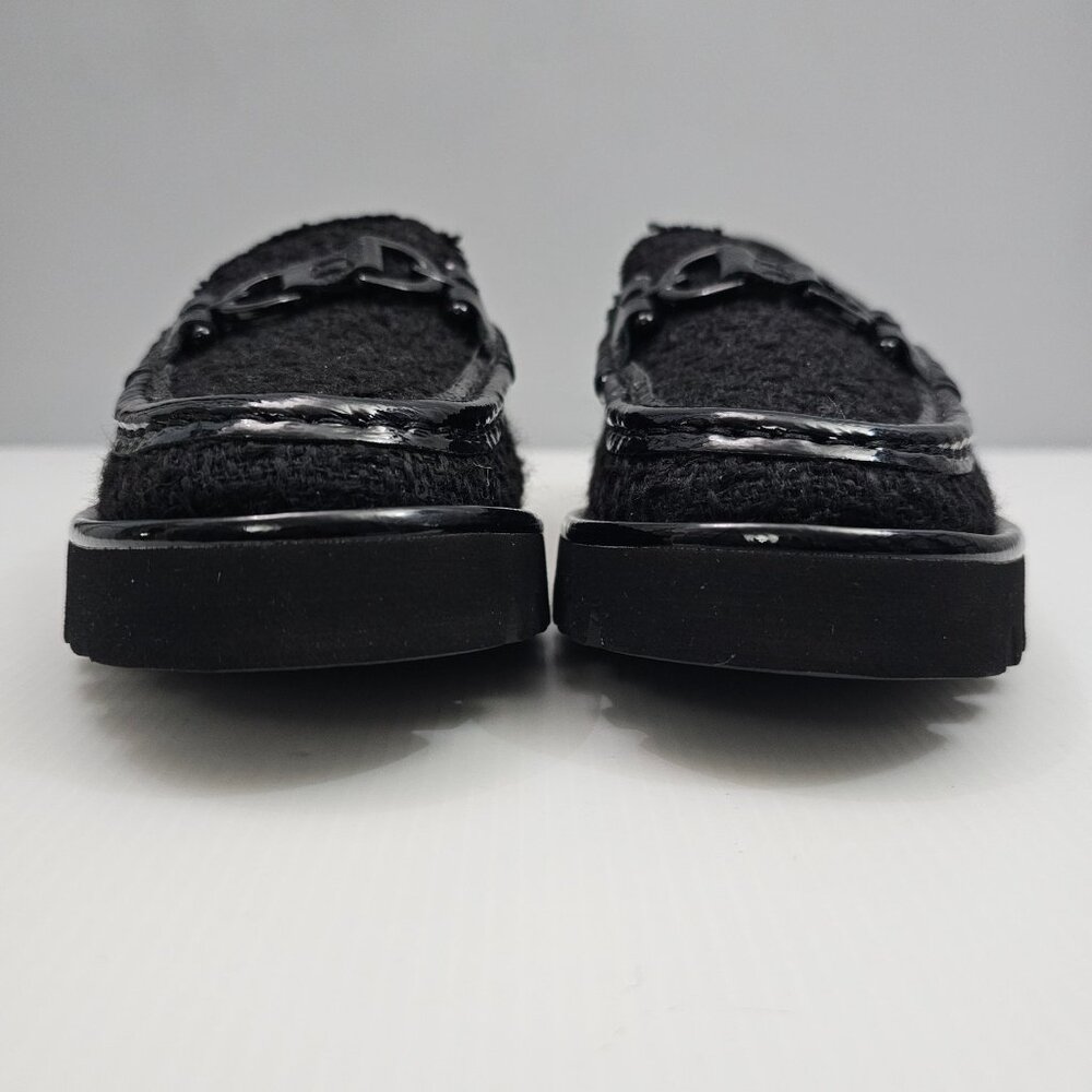 Donald Pliner Helio Lug Sole Loafer Womens 9 Black Boucle Sequined Platform NEW - Picture 6 of 14